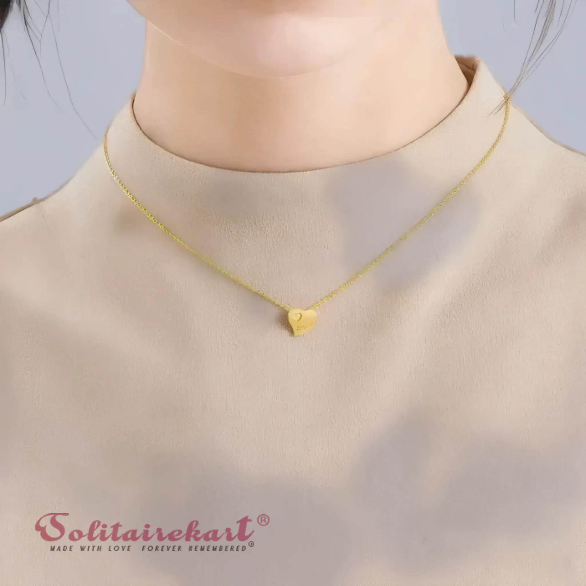 14K Gold Heart Locket Pendant